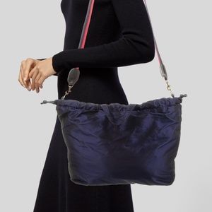 Clare V. Nylon Tote/Travel/Crossbody Bag, Iridescent Dark Blue, Orig. Dust Bag